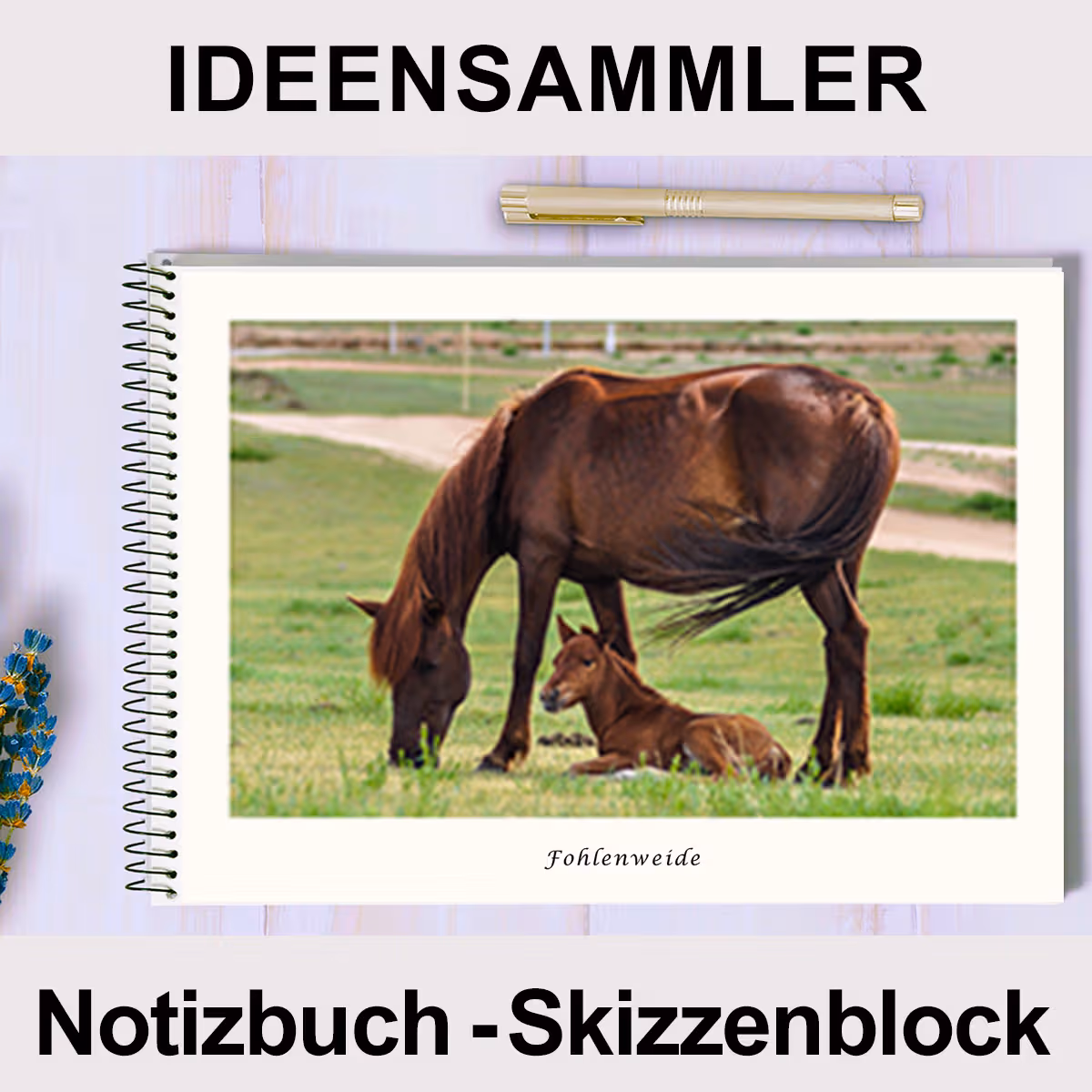 Ideensammler – Notizbuch & Skizzenblock – Motiv Fohlenweide