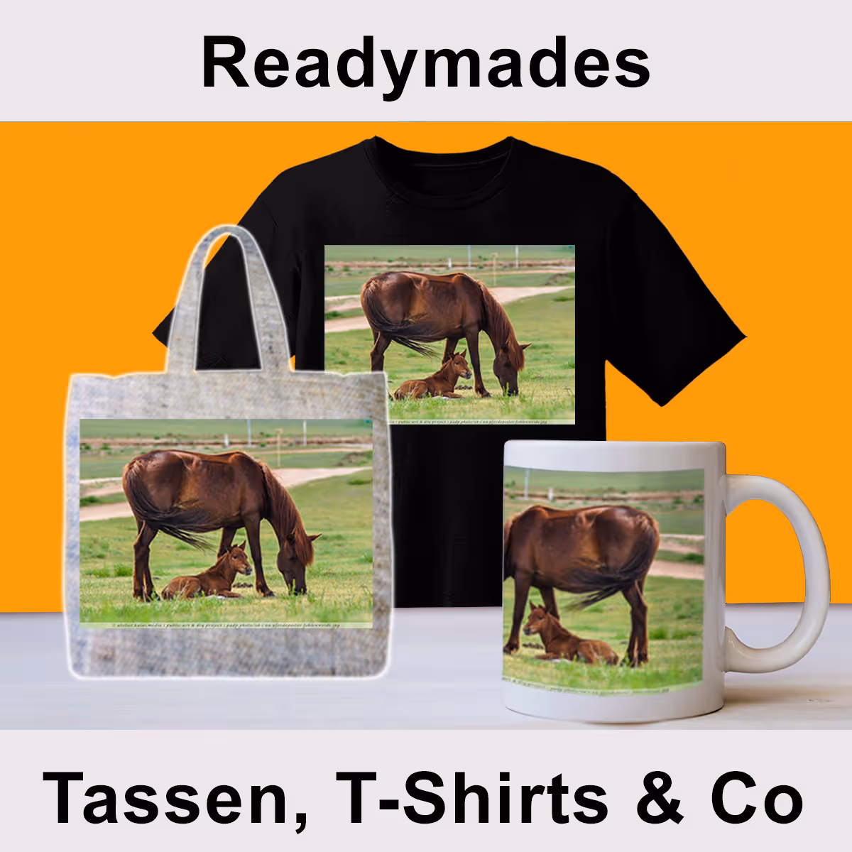 Readymades – Tassen, T-Shirts & Co – Motiv Fohlenweide